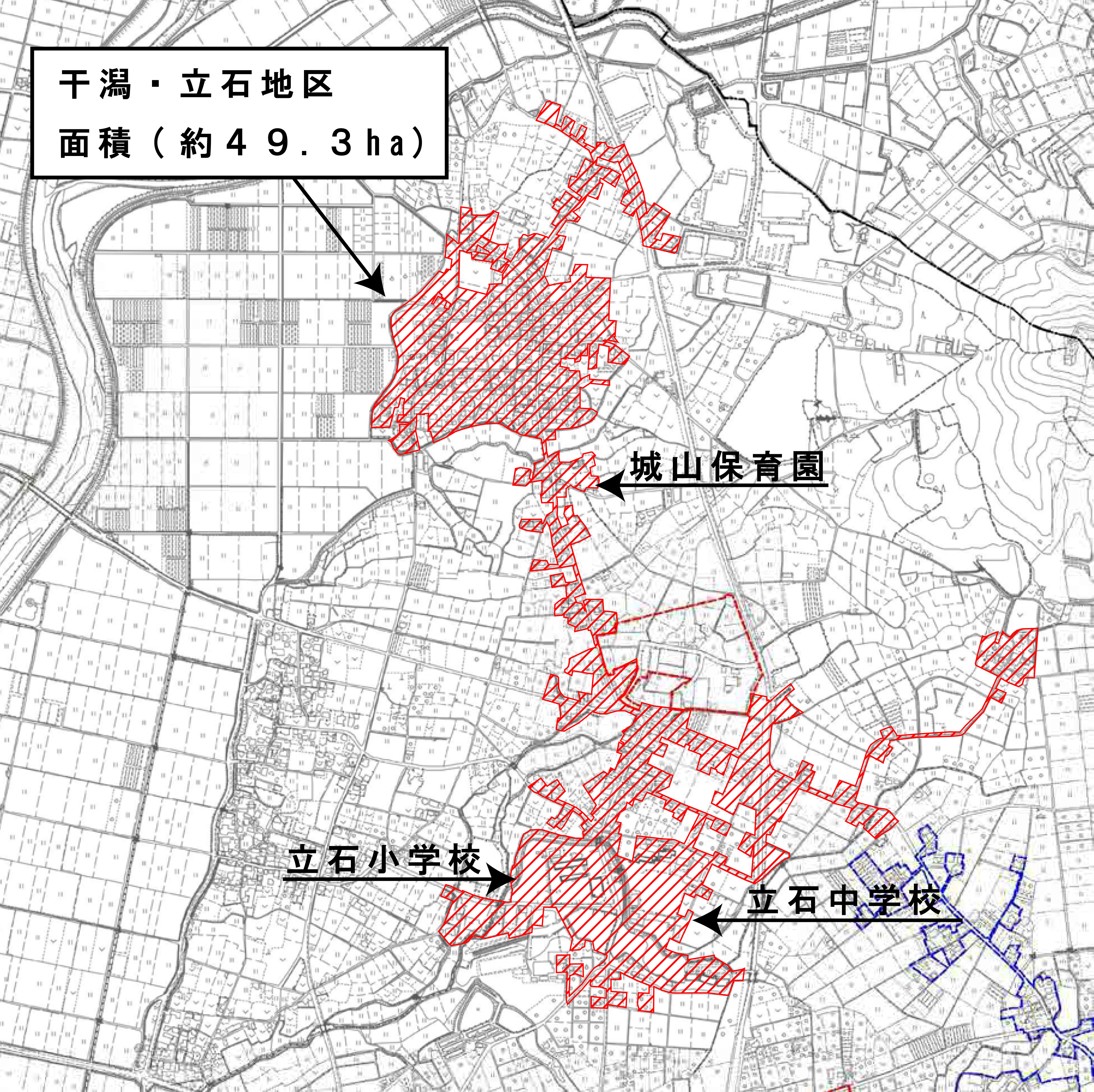 干潟・立石地区都市計画法第34条第12号区域指定図