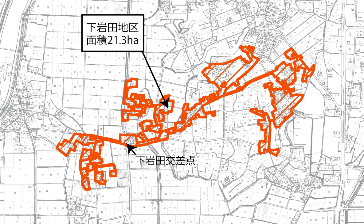 下岩田地区都市計画法第34条第12号区域指定図